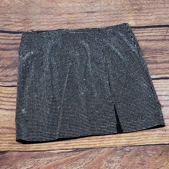 Black and Silver Rhinestone Skirt - Picture 1 of 11